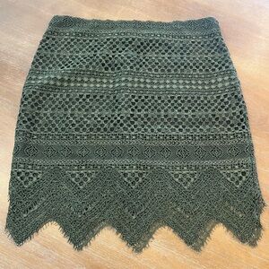 Banana Republic Olive Green Crochet Lace Mini Skirt